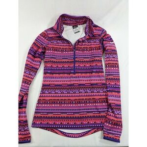 Nike Pro‎ 8bit Glitch Pink Half Zip Long Sleeve Pullover with Thumb Holes Size S
